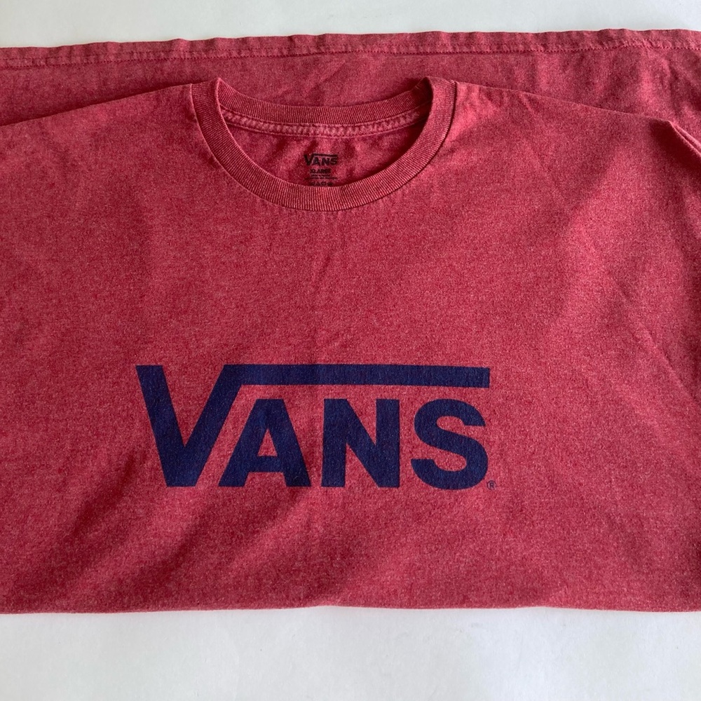 New Men’s Vans Red Pink Cotton Polyester Short Sleeve Shirt size XL - Picture 6 of 7